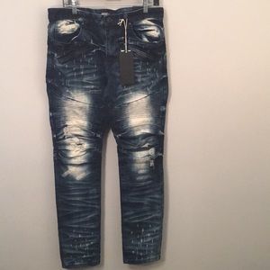 Men’s Brand New Denim with padded knee Biker Jeans